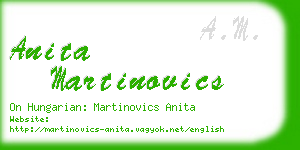 anita martinovics business card